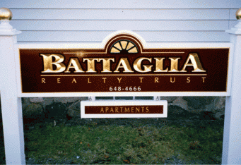 realty signage arlington monument business sign carved gold leaf sign architectural signage boston