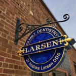 dimensional gold leaf business sign denatl office sign carved signs